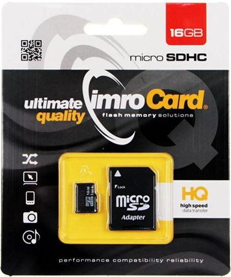 IMRO atminties kortelė Micro SD 16GB 100MB/s class 10 UHS I su adapteriu SD