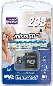 TRANSCEND 2GB Micro SD atminties kortelė