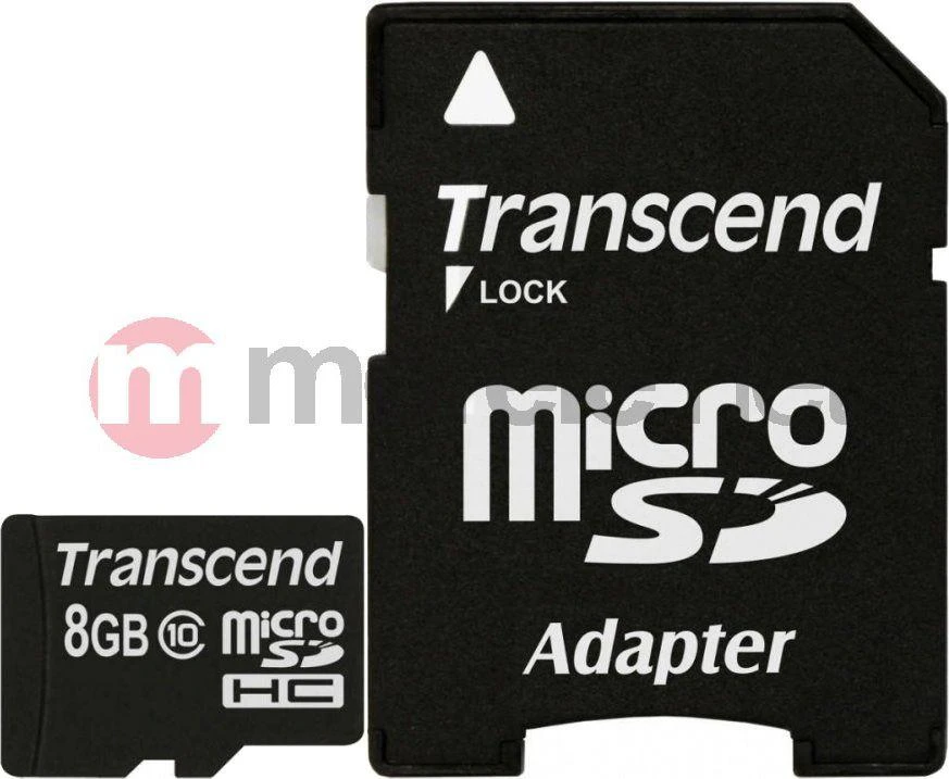 Atminties kortelė Transcend Micro SDHC 8GB 10 klasės + SD adapteris