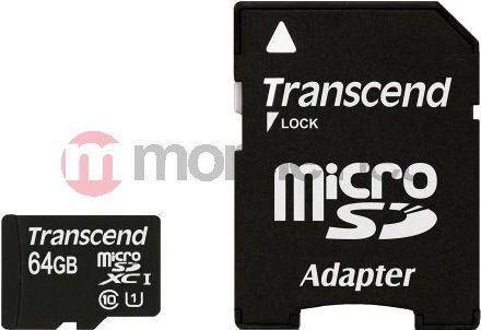 Atminties kortelė TRANSCEND 64GB Micro SDXC Class10 UHS-1 su adapteriu