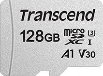 Atminties kortelė su adapteru Transcend microSDXC USD300S 128GB CL10 UHS-I U3 iki 95MB/S