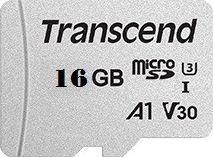 Atminties kortelė su adapteriu Transcend microSDHC USD300S 16GB CL10 UHS-I U3 iki 95MB/S