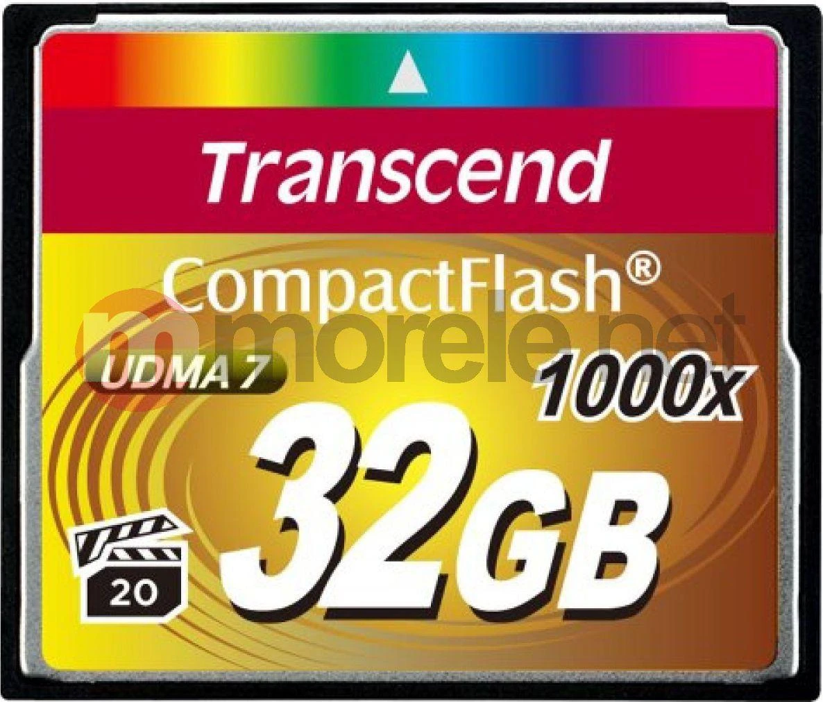Atminties kortelė TRANSCEND 32GB CompactFlash kortelė 1000x iki rašymo greitis 160MB/s ir rašymo greitis iki 120MB/s Ultra DMA UDMA perdavimo režimas 7