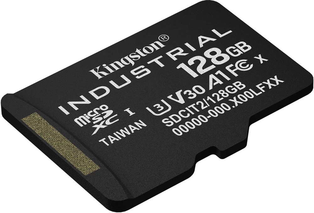 Kingston Technology 128GB Micro SDXC Industrial C10 A1 pSLC kortelė, vienetinis pakuotė be adapterio, 128 GB, MicroSD, 10 klasė, UHS-I, 100 MB/s, 80 MB/s