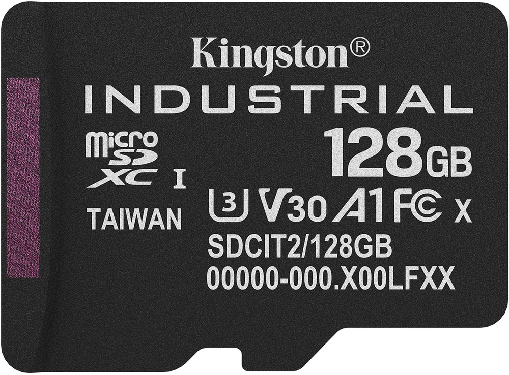 Kingston Technology 128GB Micro SDXC Industrial C10 A1 pSLC kortelė, vienetinis pakuotė be adapterio, 128 GB, MicroSD, 10 klasė, UHS-I, 100 MB/s, 80 MB/s