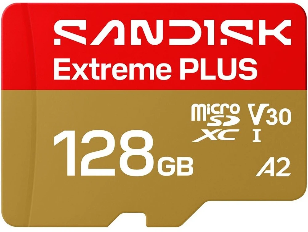SANDISK Extreme PLUS 128GB Micro SDXC UHS-I atminties kortelė