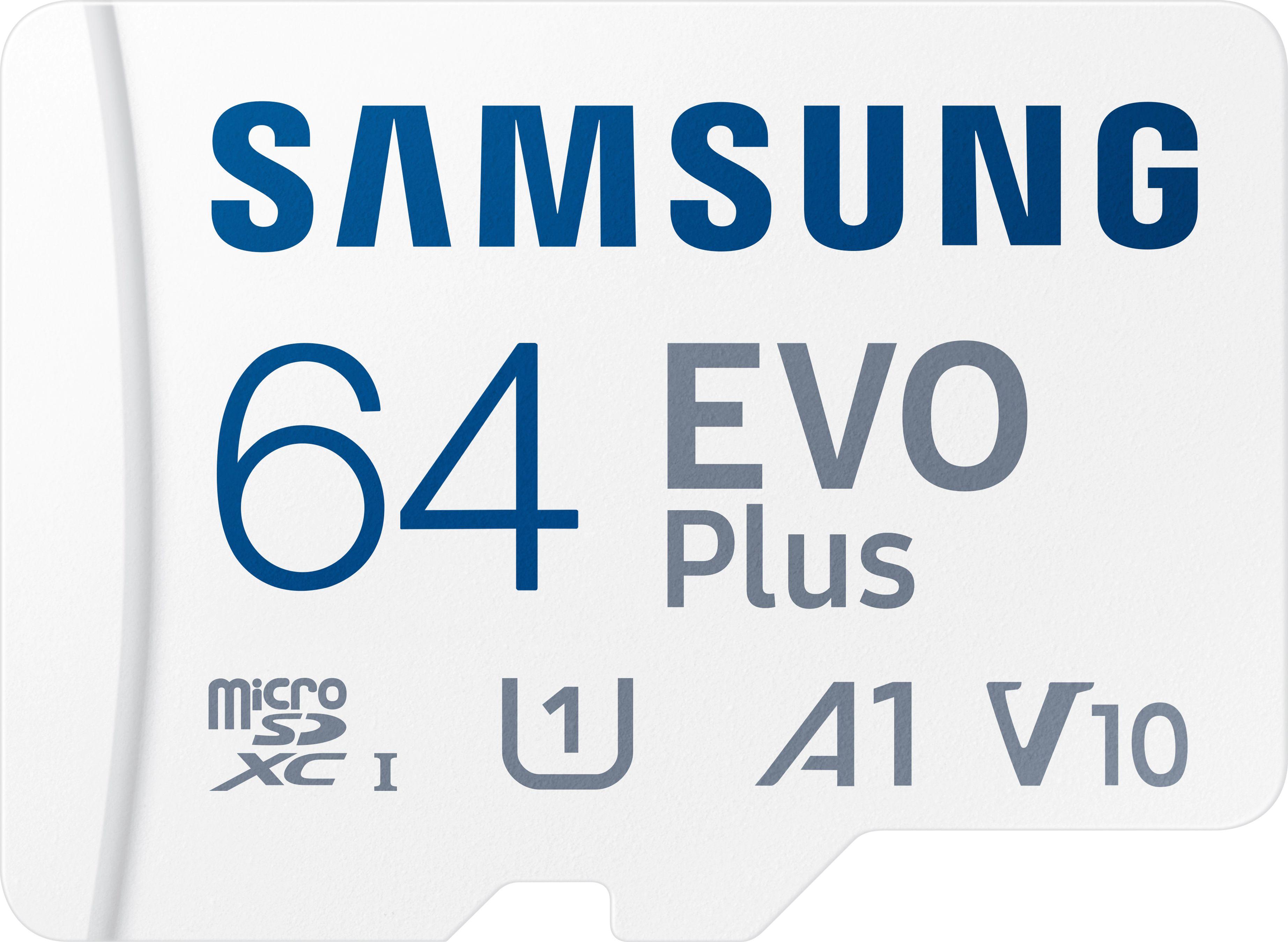 Atminties kortelė Samsung EVO Plus microSD 64 GB /MEMORY Micro SDXC EVO+ 64GB/V10 W/A MB-MC64KA/EU   Baltos spalvos