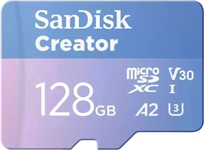 SanDisk Creator Micro SDXC 128 GB Class 10 UHS-I/U3 A2 V30 atminties kortelė (SDSQXAA-128G-GN6MS)