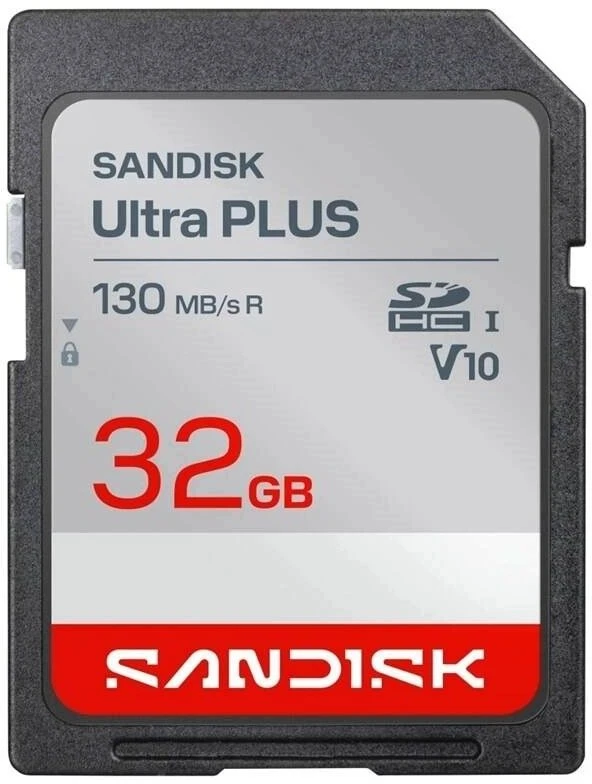 Atminties kortelė Karta SanDisk Ultra Plus SDHC karta 32GB UHS-I,V10, U1, C10, (130MB/s) (SDSDUB3-032G-GN6IN)
