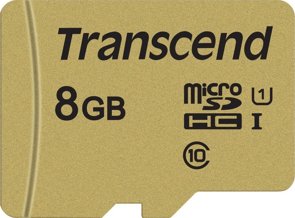 Transcend 8GB micro SDHC kortelė, auksinė spalva