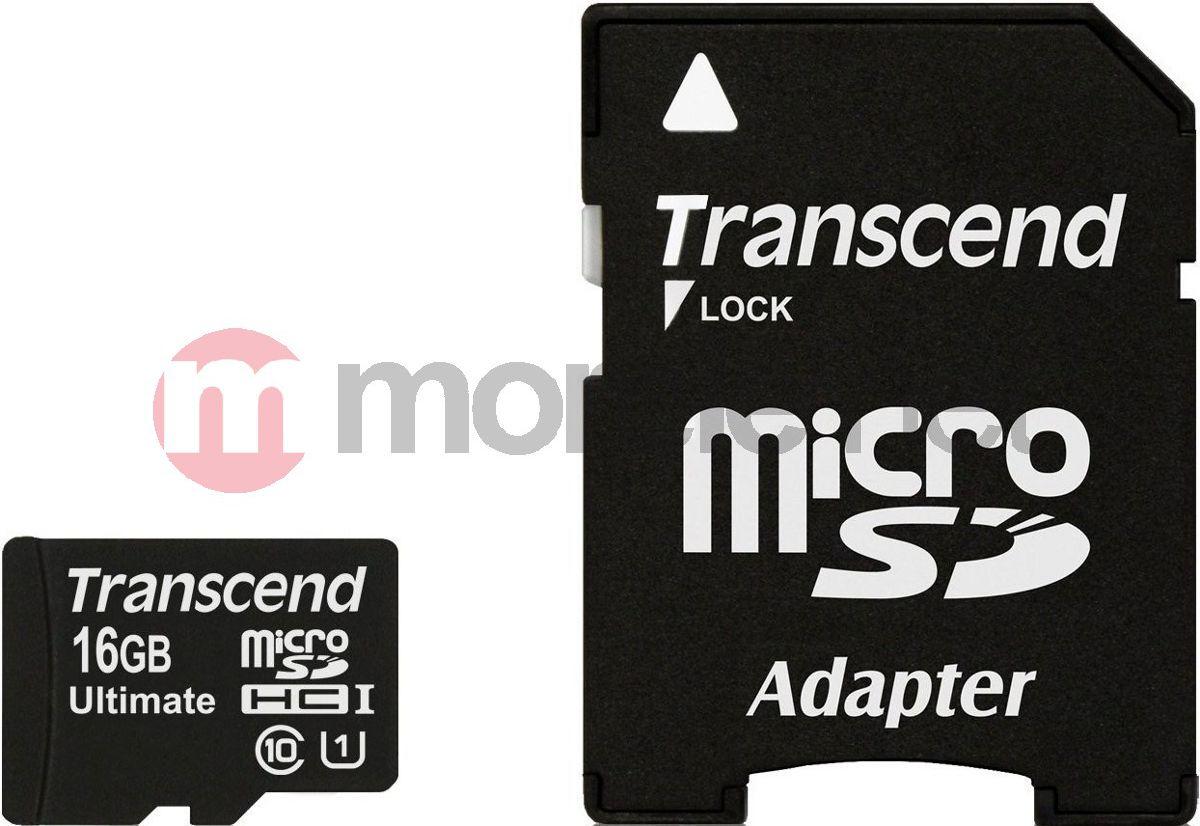 Atminties kortelė TRANSCEND 16GB Micro SDHC Class10 U1 MLC 600x