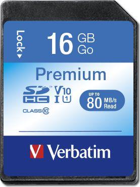 Atminties kortelė Karta Verbatim Premium SDHC 16 GB Class 10 UHS-I/U1 V10 (43962)