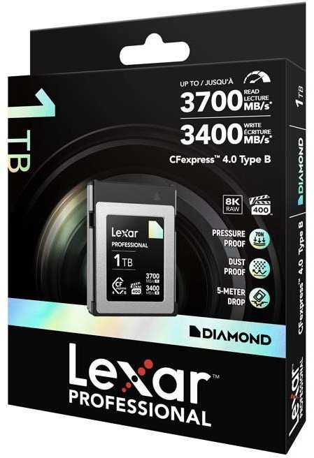 Atminties kortelė Lexar Professional Diamond CFexpress 1 TB kietasis diskas (LCXEXDM001T-RNENG)