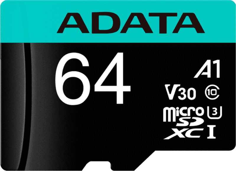 Atminties kortelė Karta ADATA Premier Pro Micro SDXC 64 GB Class 10 UHS-I/U3 A2 V30 (AUSDX64GUI3V30SA2-RA1)
