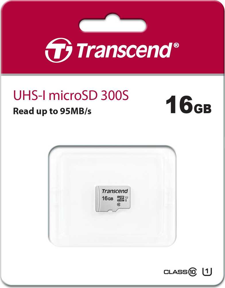 Atminties kortelė Kortelė „Transcend 300S“ Micro SDHC 16 GB Class 10 UHS-I/U1 (TS16GUSD300S)