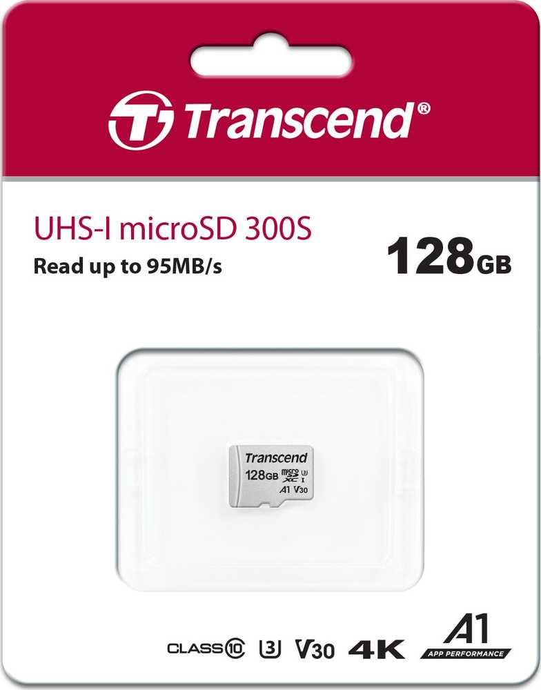 Atminties kortelė Transcend microSDXC USD300S 128GB CL10 UHS-I U3 iki 95MB/S