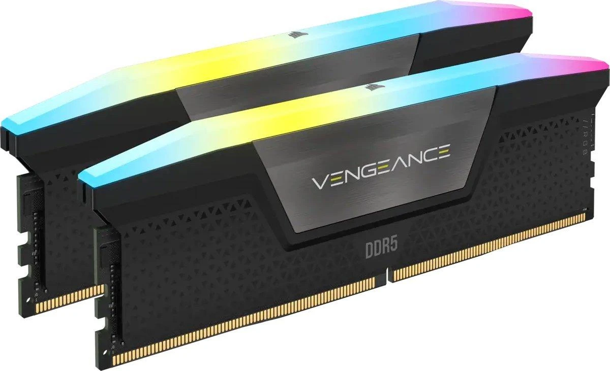 Operatyvioji atmintis (RAM) CORSAIR VENGEANCE RGB 32GB 2x16GB DDR5 5200MHz DIMM Unbuffered 40-40-40-77 XMP 3.0 Juodas Heatspreader RGB LED 1.25V