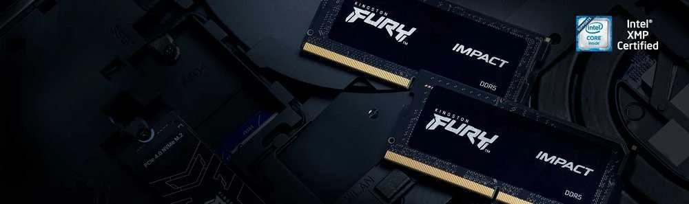 RAM „Kingston KF564S38IBK2-32“ 32 GB 6400 MT/s DDR5 CL38 SODIMM (2 komplektai) FURY Impact PnP | Kingstonas