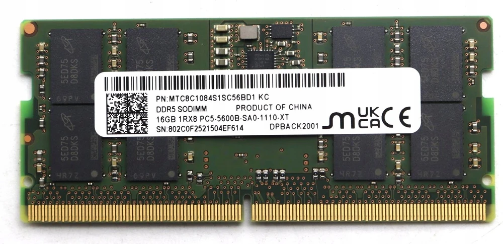 RAM Atmintis do laptopa Lenovo 16GB DDR5 SODIMM memory