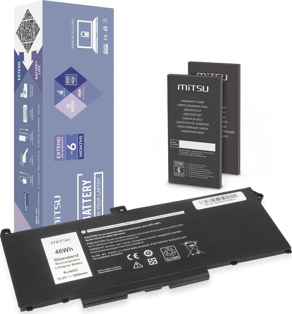 Mitsu Baterija RJ40G Dell Latitude 5520 5420 Precision 3560 3000mAh (46Wh) 15,2V