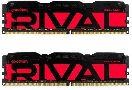 „Goodram *DDR4 Rival Radiant 64GB (2*32)/3200 CL18 Raudona“ atminties modulis 2 x 32 GB 3200 MT/s 288 kontaktų DIMM