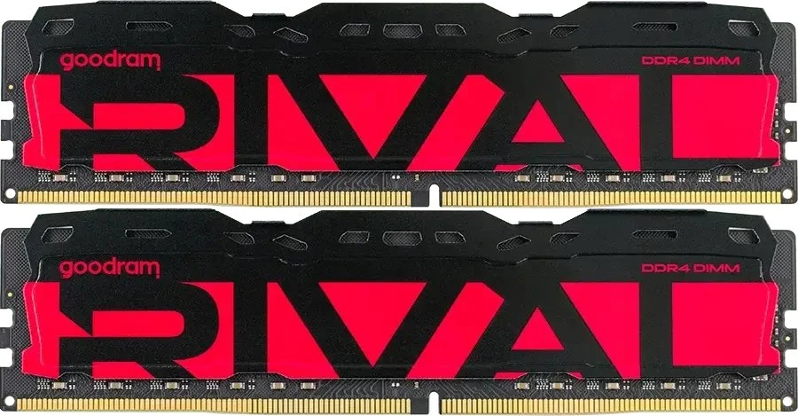 „Goodram *DDR4 Rival Radiant 64GB (2*32)/3200 CL18 Raudona“ atminties modulis 2 x 32 GB 3200 MT/s 288 kontaktų DIMM