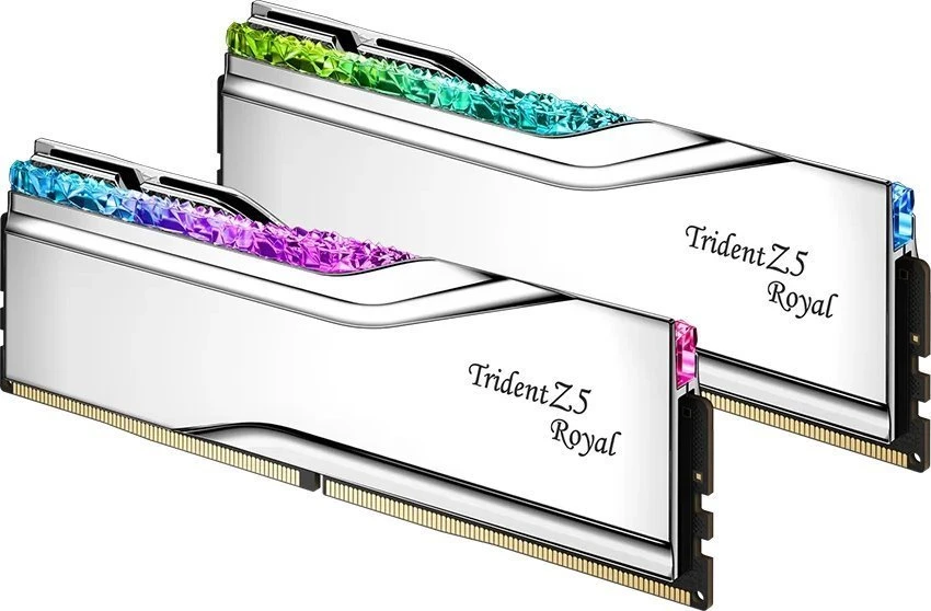 RAM 32 GB G.Skill DIMM DDR5-7600 (2x 16 GB) Dual-Kit (Sidabrinis. F5-7600J3646G16GX2-TR5S. Trident Z5 Royal. INTEL XMP)