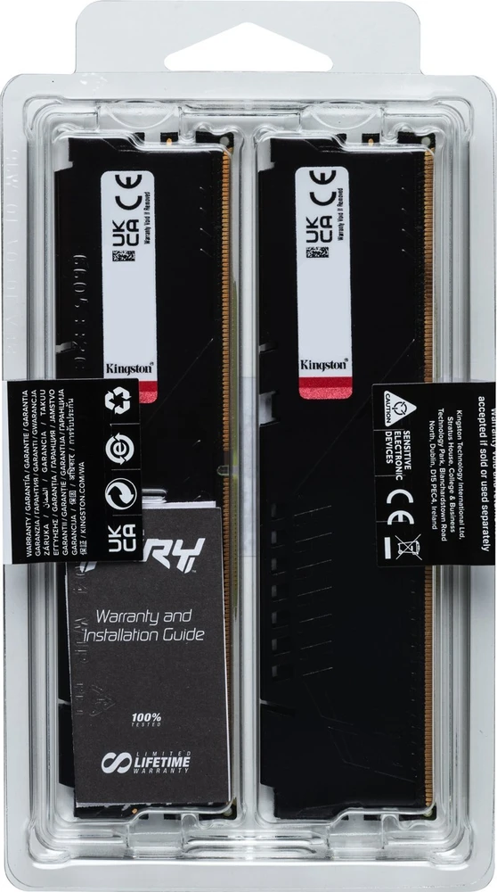 RAM KINGSTON 32GB 6000MT/s DDR5 CL36 DIMM rinkinys iš 2 FURY Beast Juodas