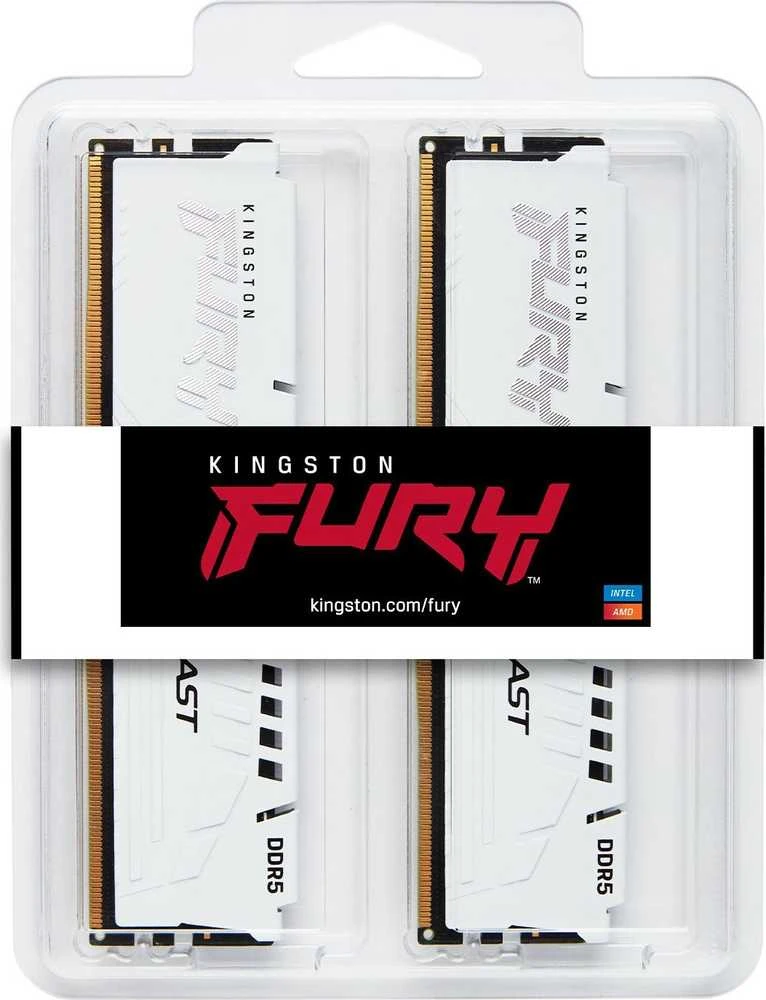 RAM Kingston KF560C30BWEK2-32 32GB 6000MT/s DDR5 CL30 DIMM (Kit of 2) FURY Beast Baltas EXPO | Kingstonas