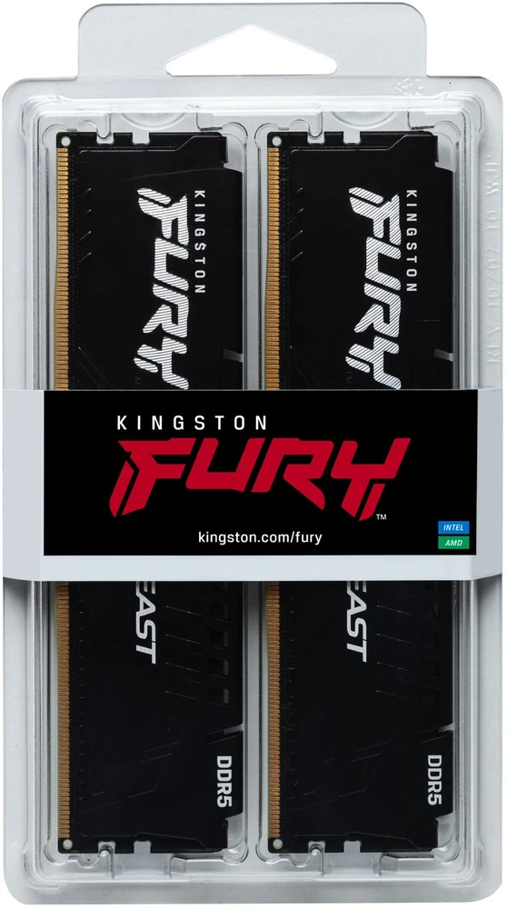 RAM „Kingston Fury Beast“ Juodas 64GB [2x32GB 6000MHz DDR5 CL36 DIMM]