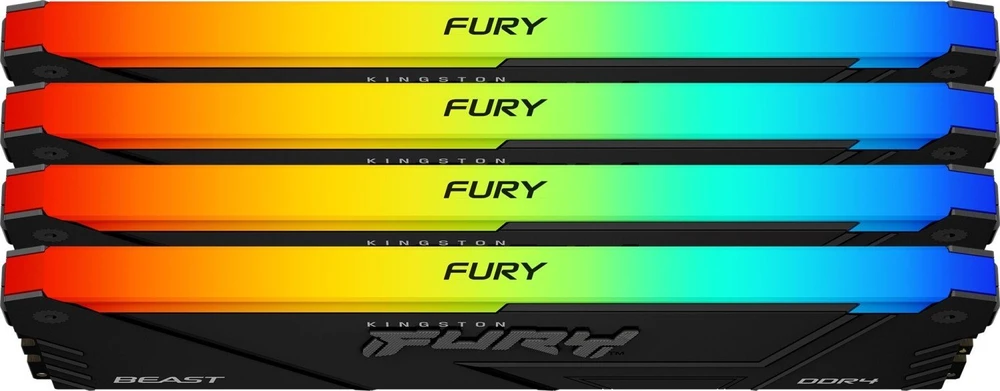 RAM Kingston KF432C16BB2AK4/32 32GB 3200MT/s DDR4 CL16 DIMM (4 vnt. rinkinys) FURY Beast RGB | Kingston