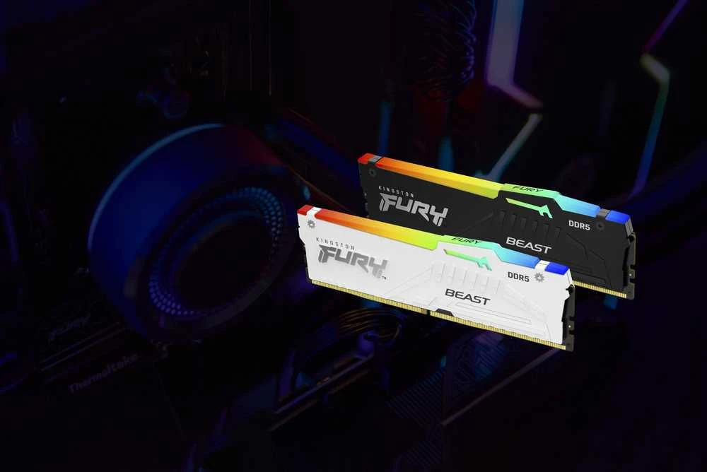 RAM Kingston KF564C32BWEAK2-64 64GB 6400MT/s DDR5 CL32 DIMM (Kit of 2) FURY Beast Baltas RGB EXPO | Kingstonas