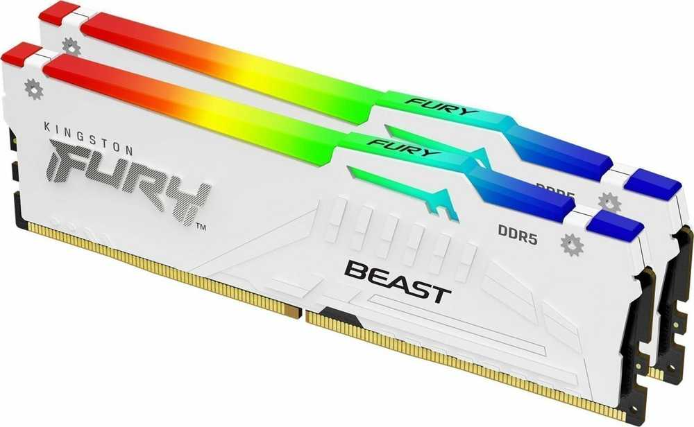 RAM „Kingston Technology FURY Beast“ 32 GB 6000 MT/s DDR5 CL36 DIMM atmintis (2 vnt. rinkinys) Baltas RGB EXPO