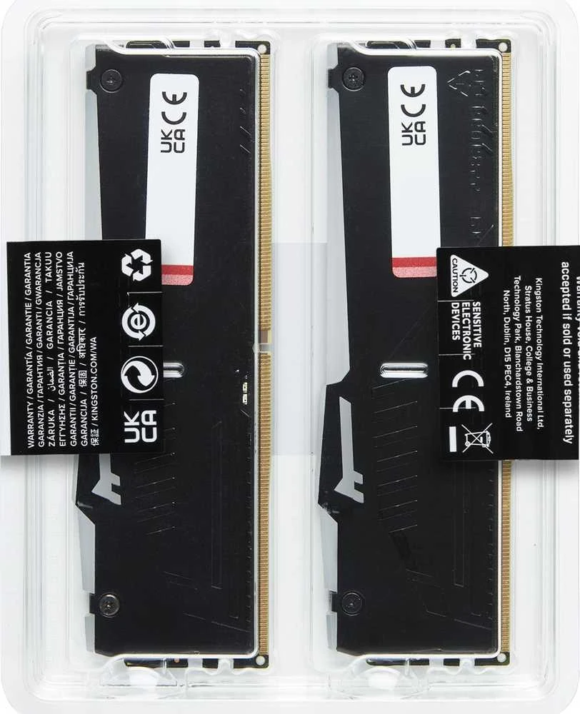 RAM Kingston KF564C32BBEAK2-64 64GB 6400MT/s DDR5 CL32 DIMM (Kit of 2) FURY Beast Juodas RGB EXPO | Kingstonas