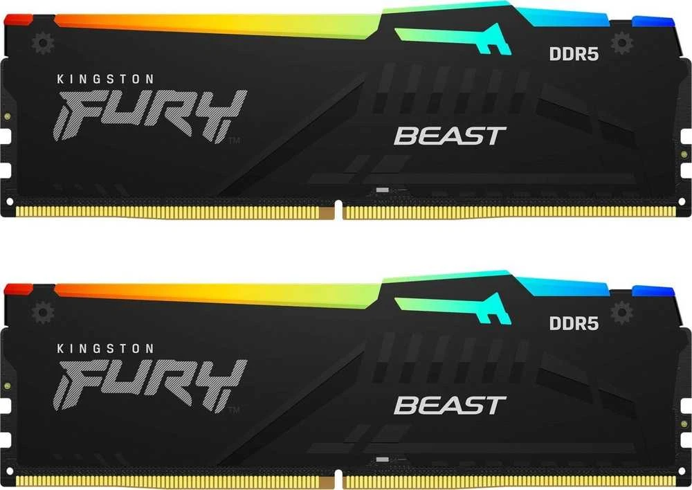 RAM Kingston Fury „Kingston“ 32 GB 6400 MT/s DDR5 CL32 DIMM atmintis (2 vnt. rinkinys) „FURY Beast RGB EXPO“