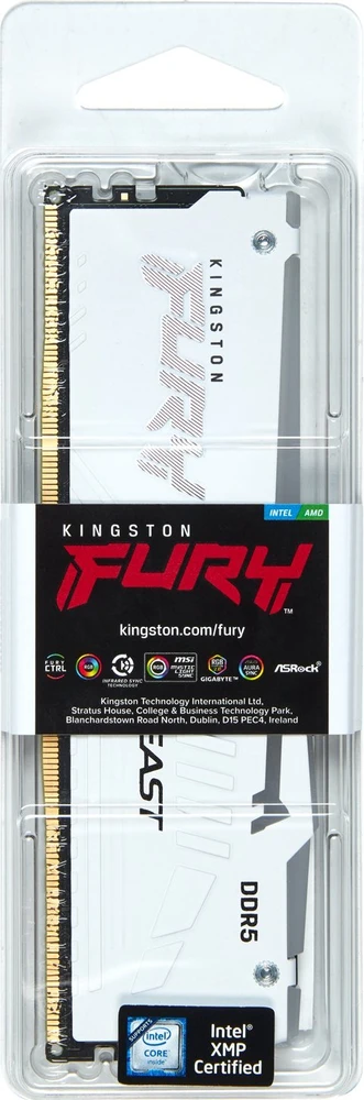RAM Kingston Technology KINGSTON 16GB 6000MT/s DDR5 CL36 DIMM FURY Beast Baltas RGB EXPO