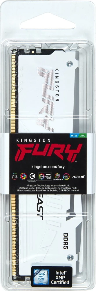 RAM Kingston KF560C30BWEA-32 32GB 6000MT/s DDR5 CL30 DIMM FURY Beast Baltas RGB EXPO | Kingstonas