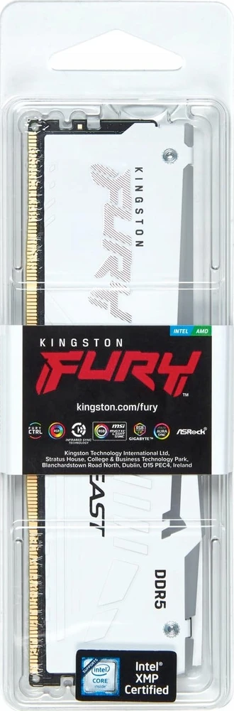 RAM Kingston KF560C30BWEA-32 32GB 6000MT/s DDR5 CL30 DIMM FURY Beast Baltas RGB EXPO | Kingstonas