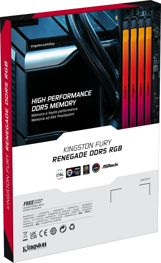 RAM Kingston KF580C38RSAK2-32 32GB 8000MT/s DDR5 CL38 DIMM (2 komplektas) FURY Renegade RGB XMP | Kingstonas