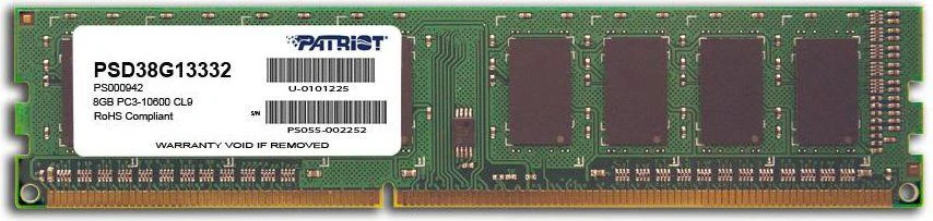 Patriot Memory 8GB PC3-10600 atminties modulis 1 x 8 GB DDR3 1333 MHz