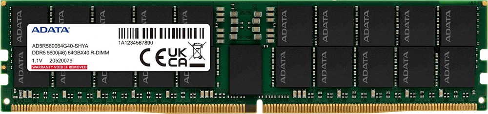 RAM Adata 64GB [1x64GB 5600Mhz CL46 ECC RDIMM