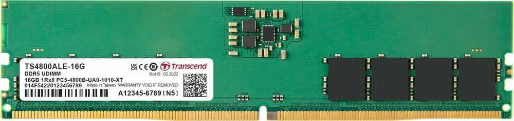 Transcend DDR5 16GB RAM modulis iš viršaus