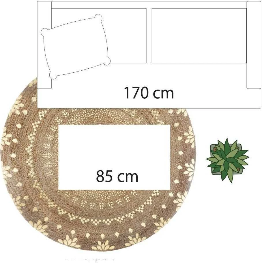 Kilimas D115 cm mandalos raštas (džiutas) Atmosphera 164096
