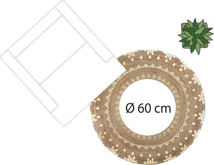Kilimas D115 cm mandalos raštas (džiutas) Atmosphera 164096