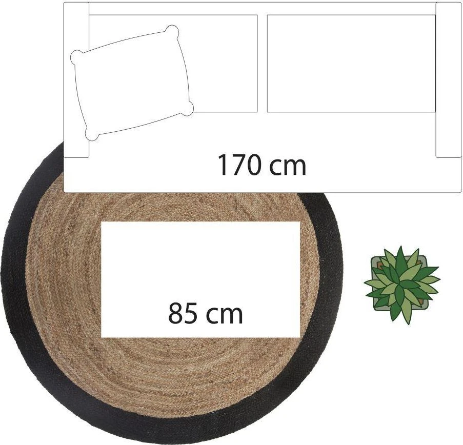 Atmosphera Džiuto kilimėlis, apvalus, Ø 120 cm
