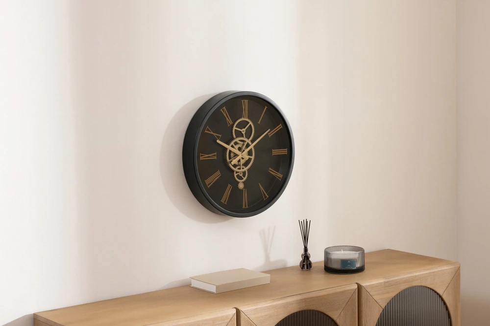 Atmosphera Sieninis laikrodis su matomu mechanizmu ARACELY, Ø 46 cm