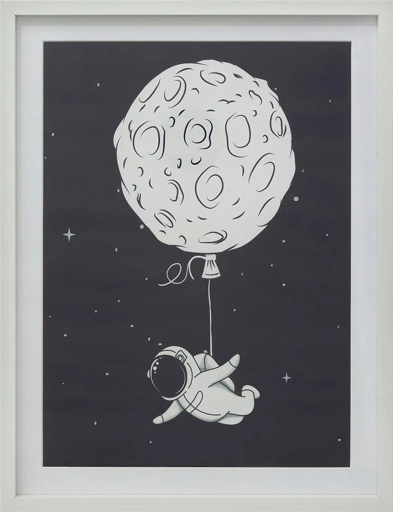 Atmosphera SPACE vaikų kambario plakatas, baltas rėmelis, 30 x 40 cm