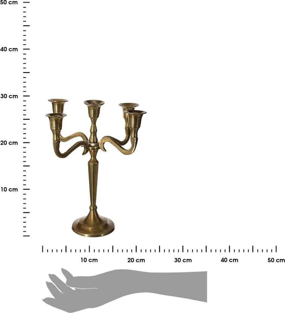 Žvakidė 5 žvakėm t. aukso spalvos metalinė 22,5,22,5x28 cm Atmosphera 103425A