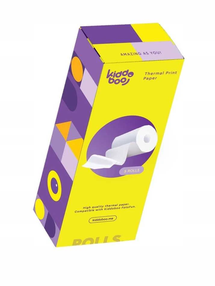 Atmosphera Papier Baltas Kasetė Wkłady 5x Rolka 57 mm 57mm x 6m do Kiddoboo X2 P83 P80 / KBP80ROL
