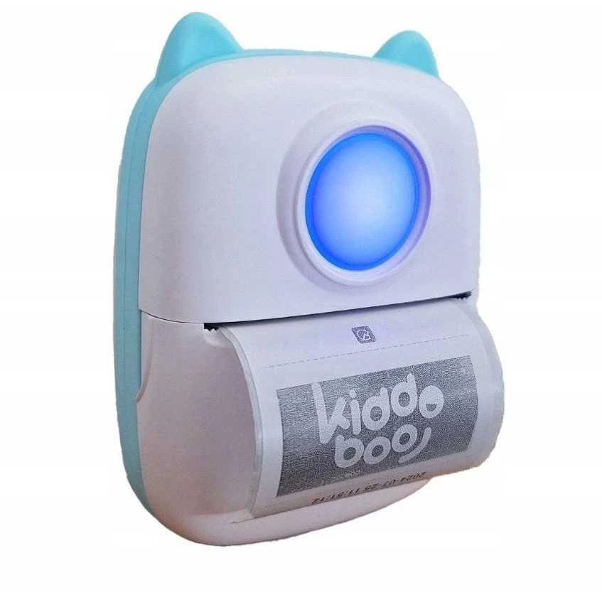 Etikečių spausdintuvas Atmosphera spausdintuvas Termiczna Bluetooth do Zdjęć Naklejek Notatek Etykiet / KiddoBoo X2 / Baltas Piesek